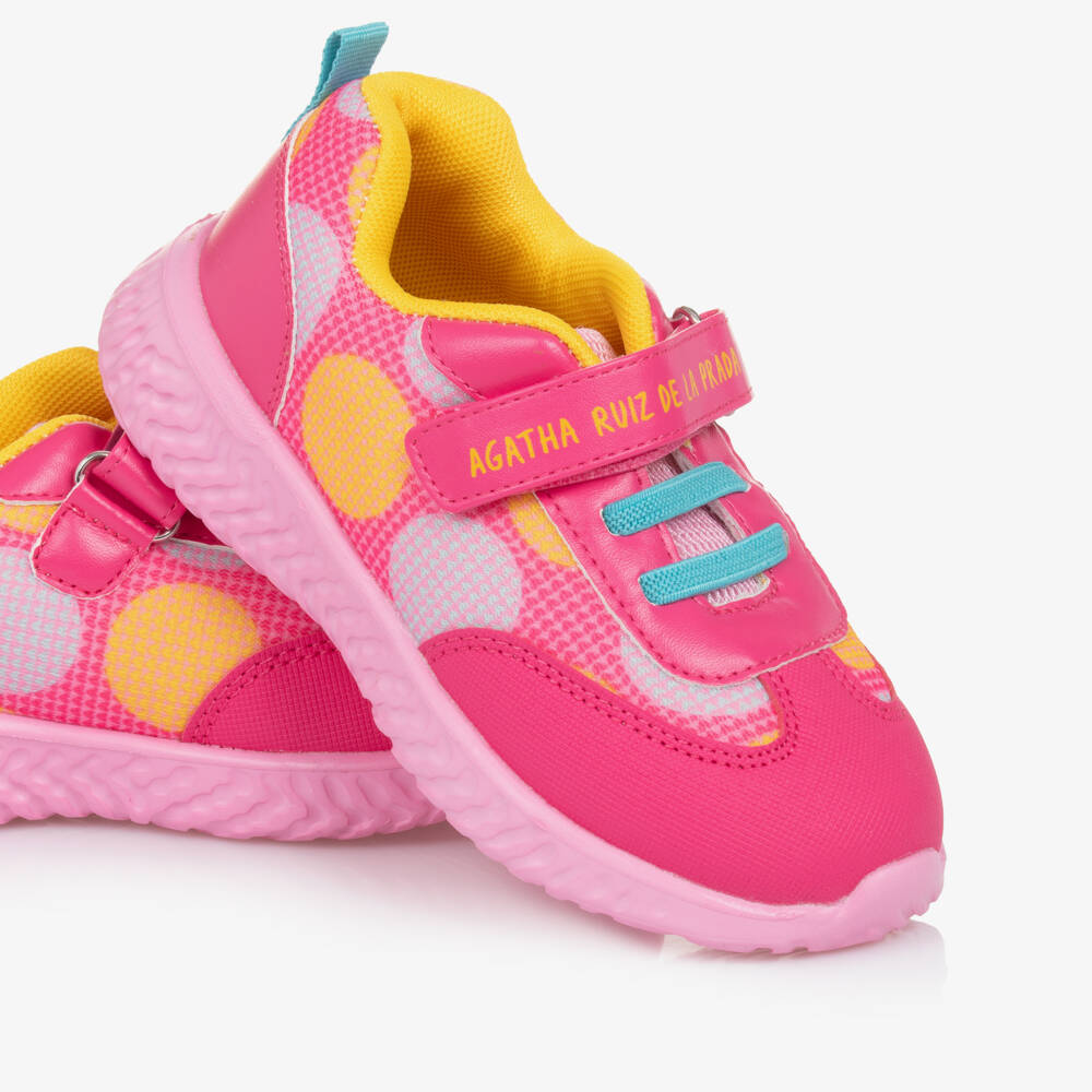 Agatha Ruiz de la Prada-Girls Pink Polka Dot Sneakers | Childrensalon Outlet