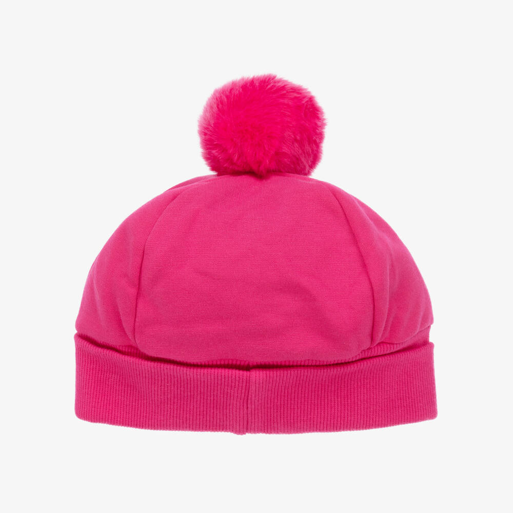 Agatha Ruiz de la Prada-طقم قبعة بوم-بوم وسكارف قطن لون زهري للبنات | Childrensalon Outlet