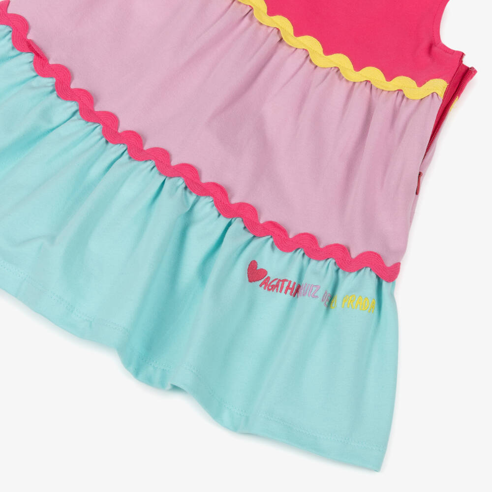 Agatha Ruiz de la Prada-Girls Pink, Purple & Blue Tiered Dress | Childrensalon Outlet