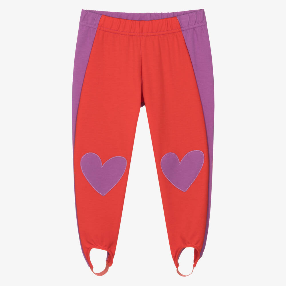 Agatha Ruiz de la Prada-Леггинсы розовые и фиолетовые с сердечками для девочек | Childrensalon Outlet