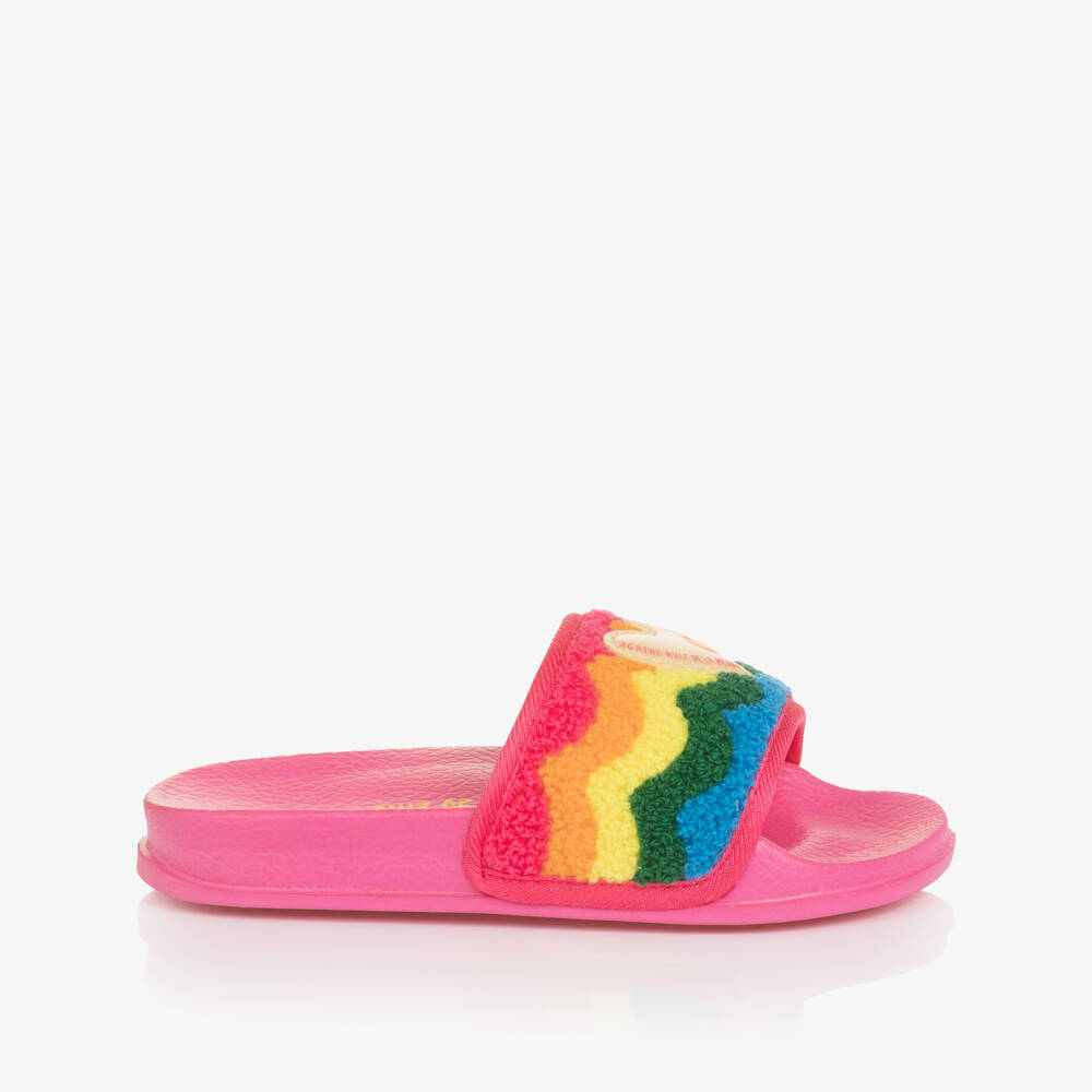 Agatha Ruiz de la Prada-Girls Pink Rainbow & Heart Sliders | Childrensalon Outlet