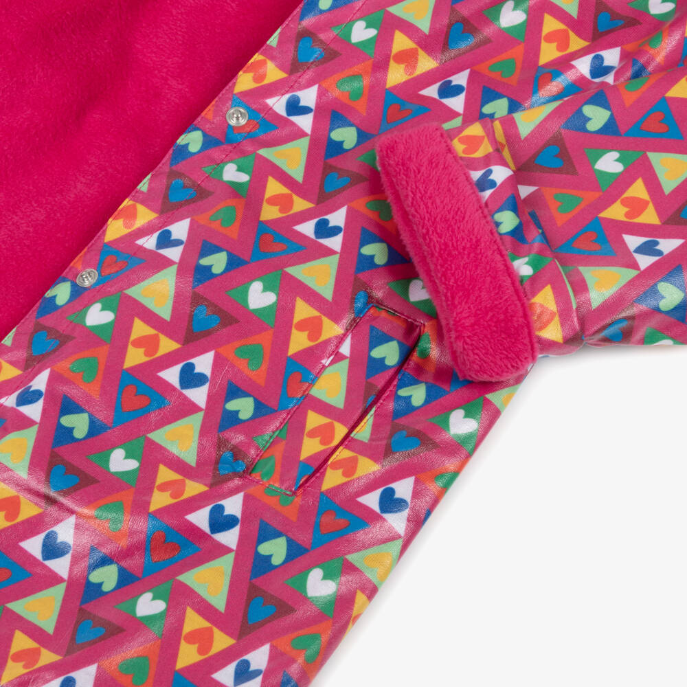 Agatha Ruiz de la Prada-Girls Pink Raincoat with Triangles & Logo Hearts | Childrensalon Outlet