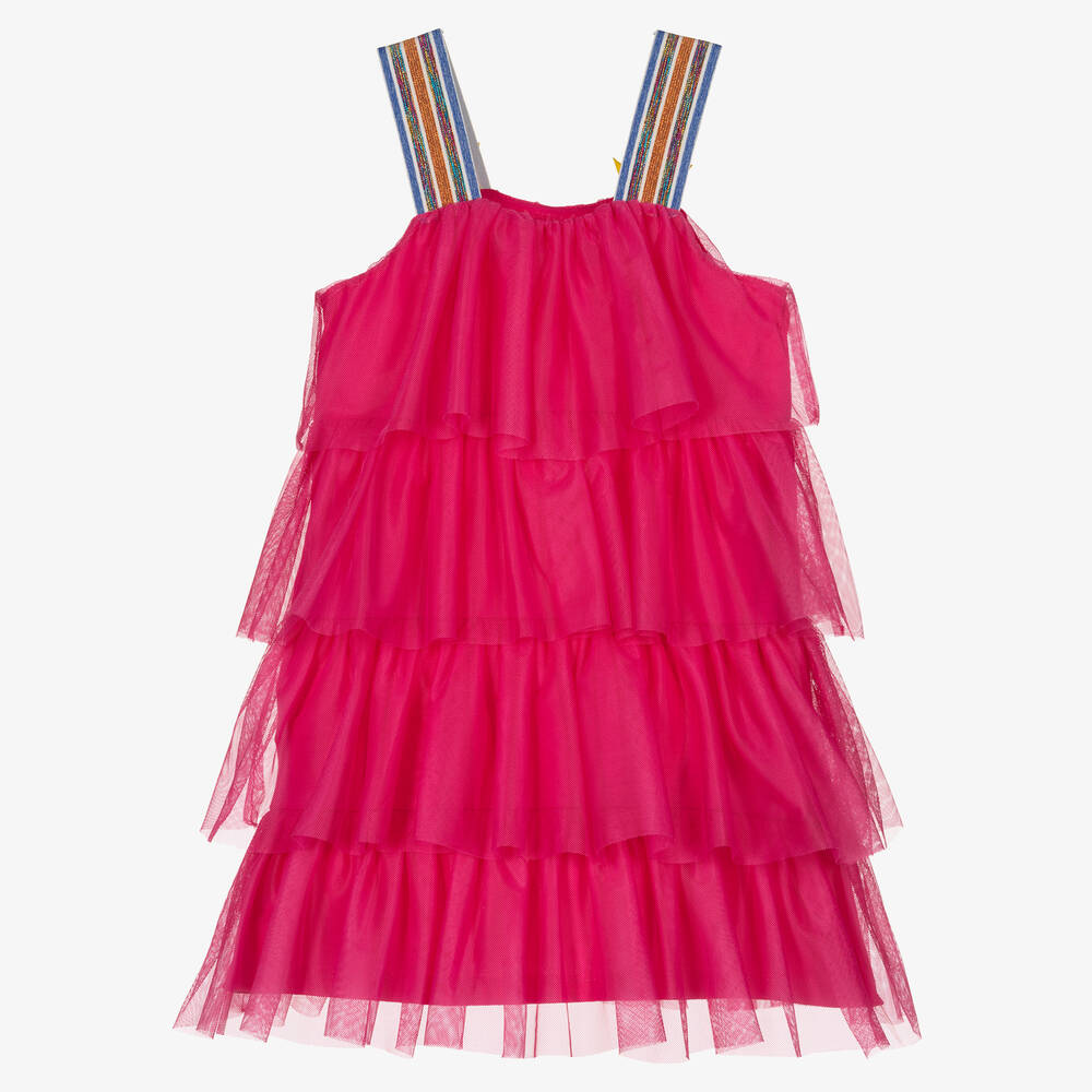 Agatha Ruiz de la Prada-Girls Pink Ruffle Tulle Dress | Childrensalon Outlet