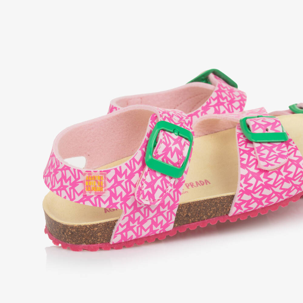 Agatha Ruiz de la Prada-Girls Pink Starry Faux Sandals | Childrensalon Outlet