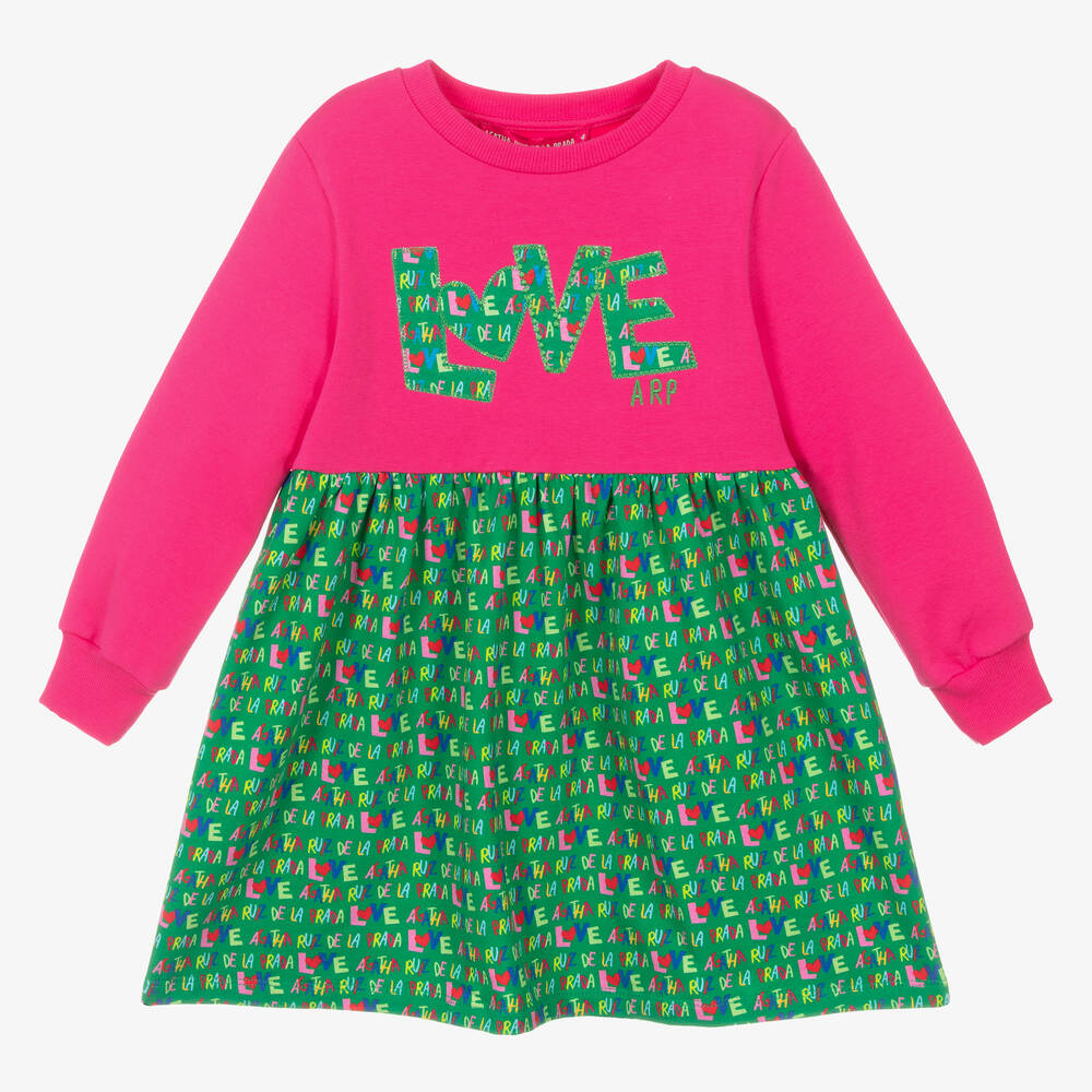Agatha Ruiz de la Prada - Girls Pink Sweatshirt Dress | Childrensalon