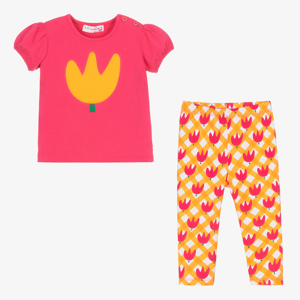 Agatha Ruiz de la Prada-Girls Pink Tulip Leggings Set | Childrensalon Outlet