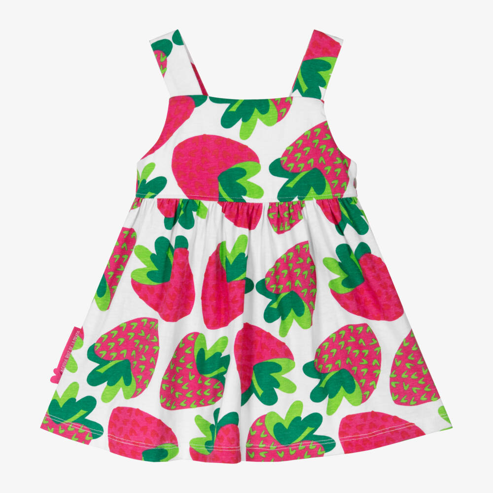 Agatha Ruiz de la Prada-Платье для девочек розовое и белое Berry Delight | Childrensalon Outlet