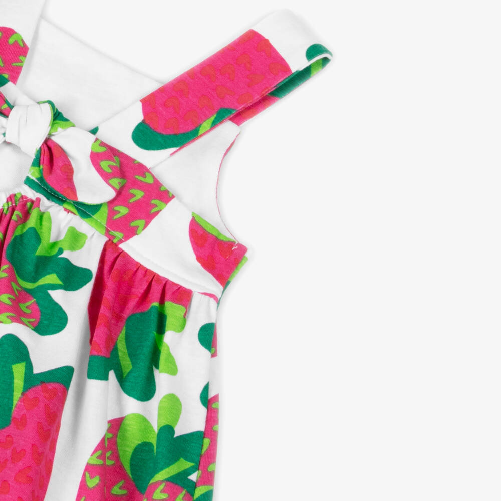 Agatha Ruiz de la Prada-فستان بناتي وردي وأبيض "بيري ديلايت" | Childrensalon Outlet