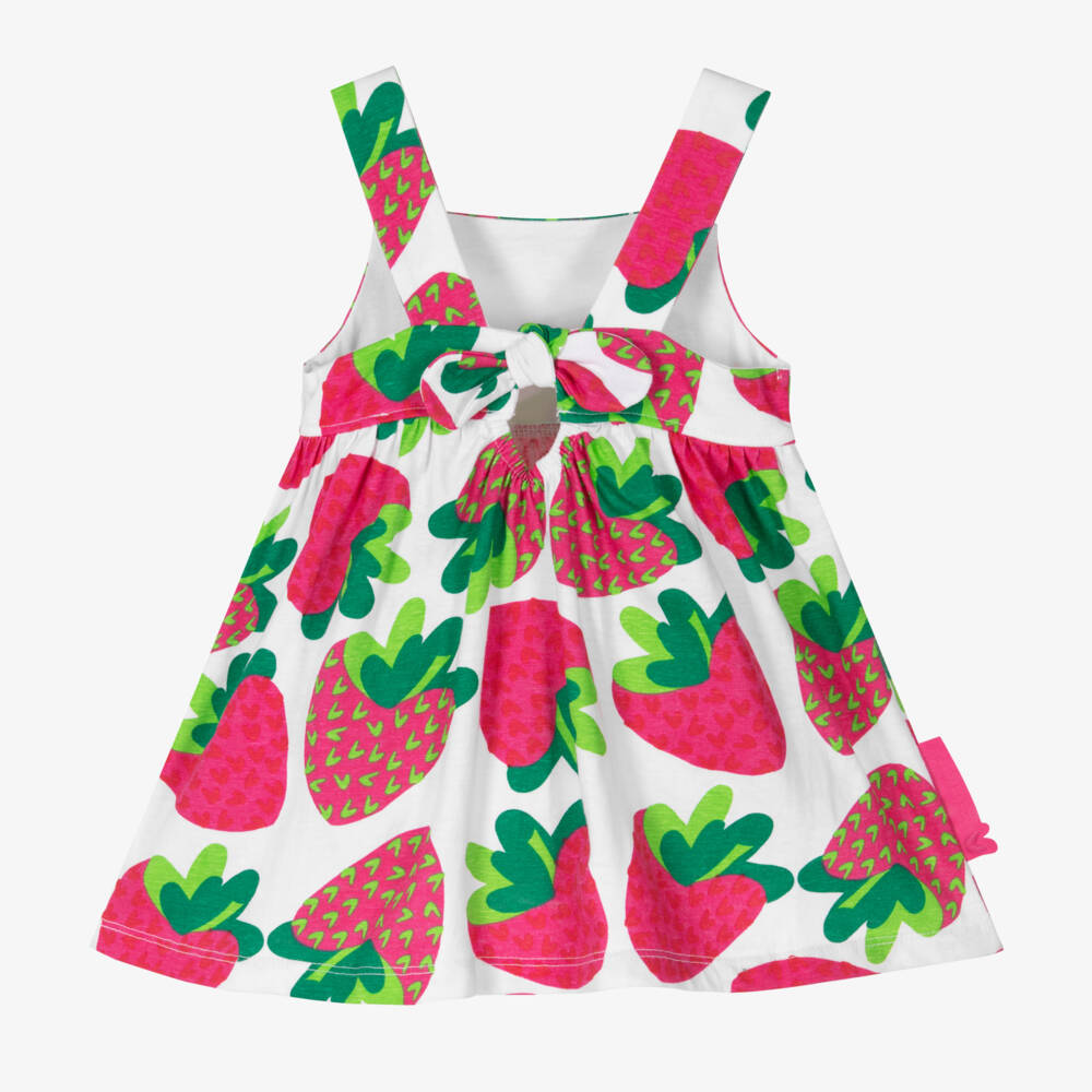 Agatha Ruiz de la Prada-فستان بناتي وردي وأبيض "بيري ديلايت" | Childrensalon Outlet