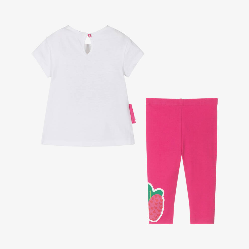 Agatha Ruiz de la Prada-Girls Pink & White Jersey Ensemble | Childrensalon Outlet