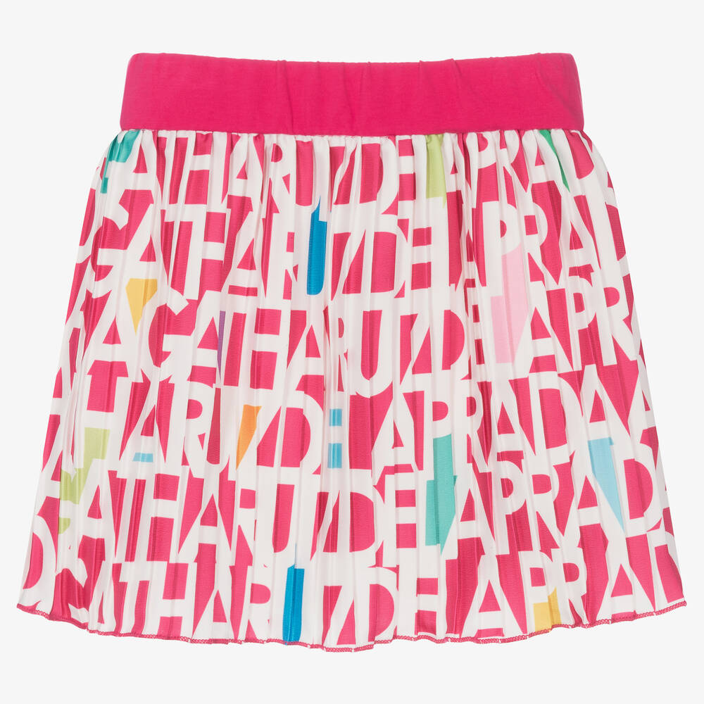 Agatha Ruiz de la Prada-Бело-розовая плиссированная юбка | Childrensalon Outlet