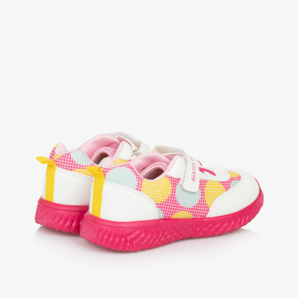 Agatha Ruiz de la Prada-Girls Pink & White Polka Dot Sneakers | Childrensalon Outlet