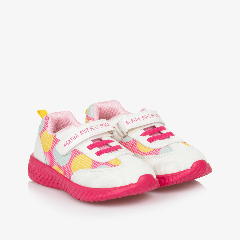 Agatha Ruiz de la Prada-Girls Pink & White Polka Dot Sneakers | Childrensalon Outlet
