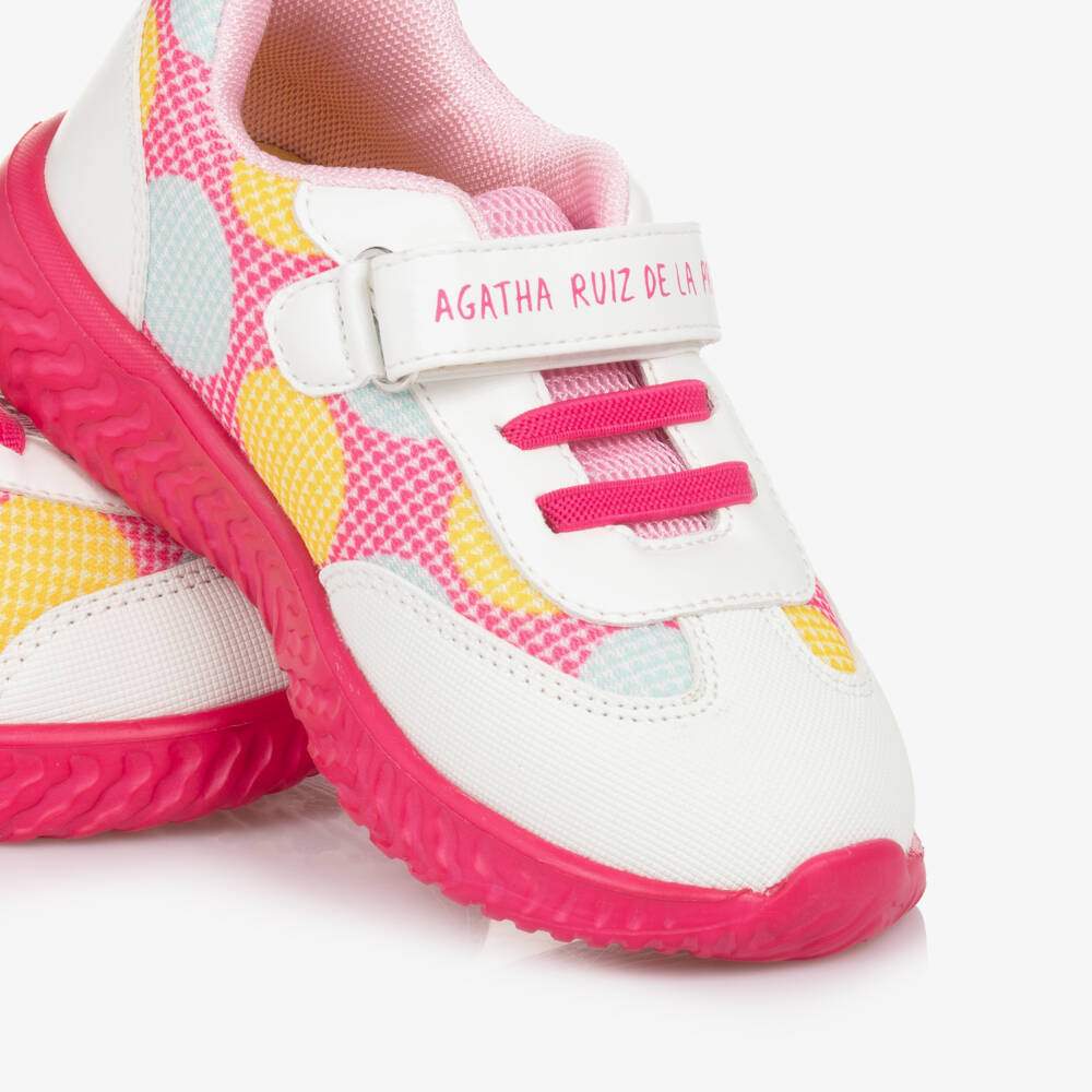 Agatha Ruiz de la Prada-Girls Pink & White Polka Dot Sneakers | Childrensalon Outlet