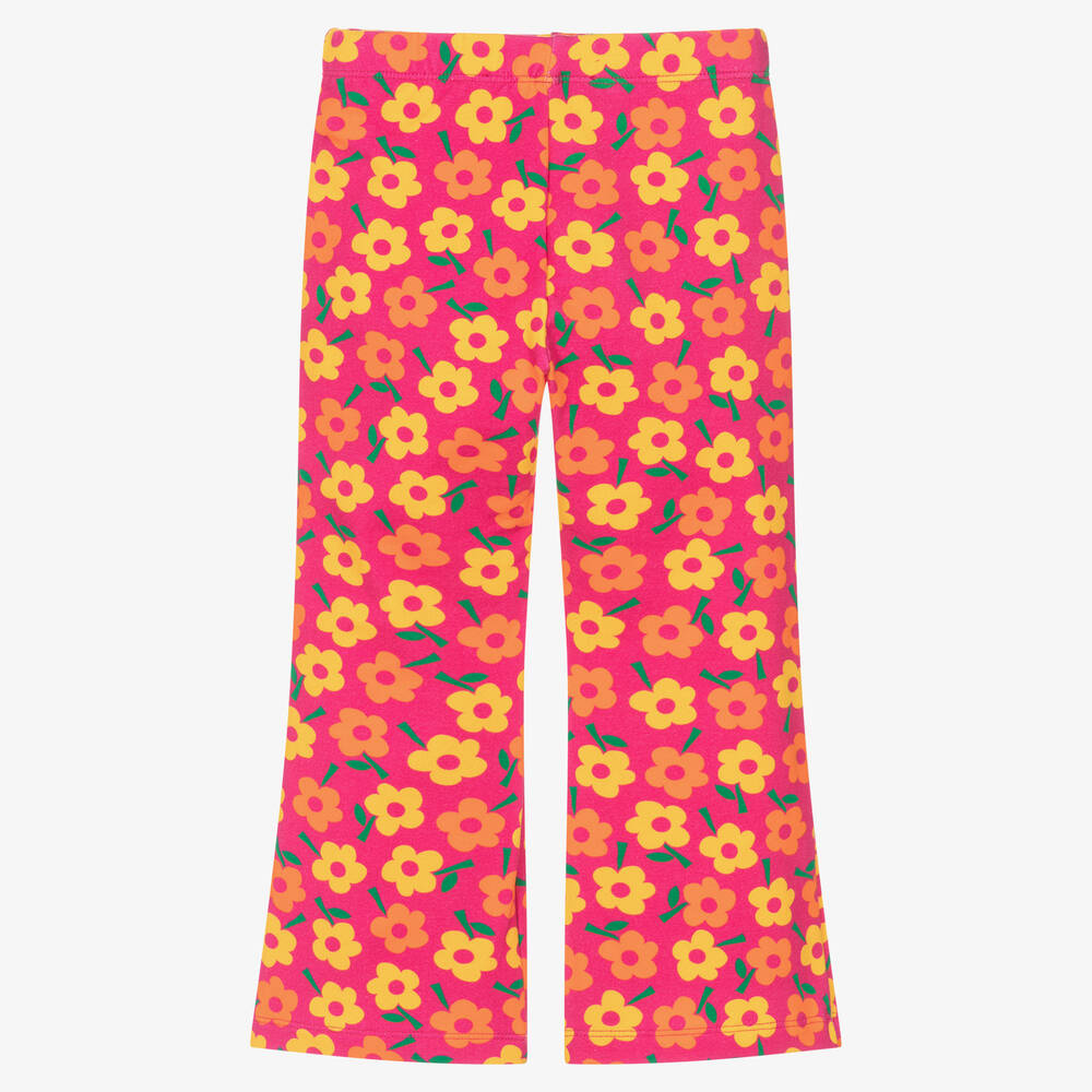 Agatha Ruiz de la Prada-بنطلون فلير قطن جيرسي لون زهري وأصفر للبنات | Childrensalon Outlet