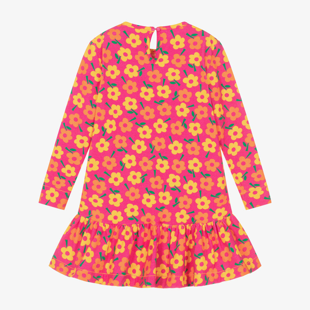 Agatha Ruiz de la Prada-Розовое хлопковое платье в желтый цветочек | Childrensalon Outlet