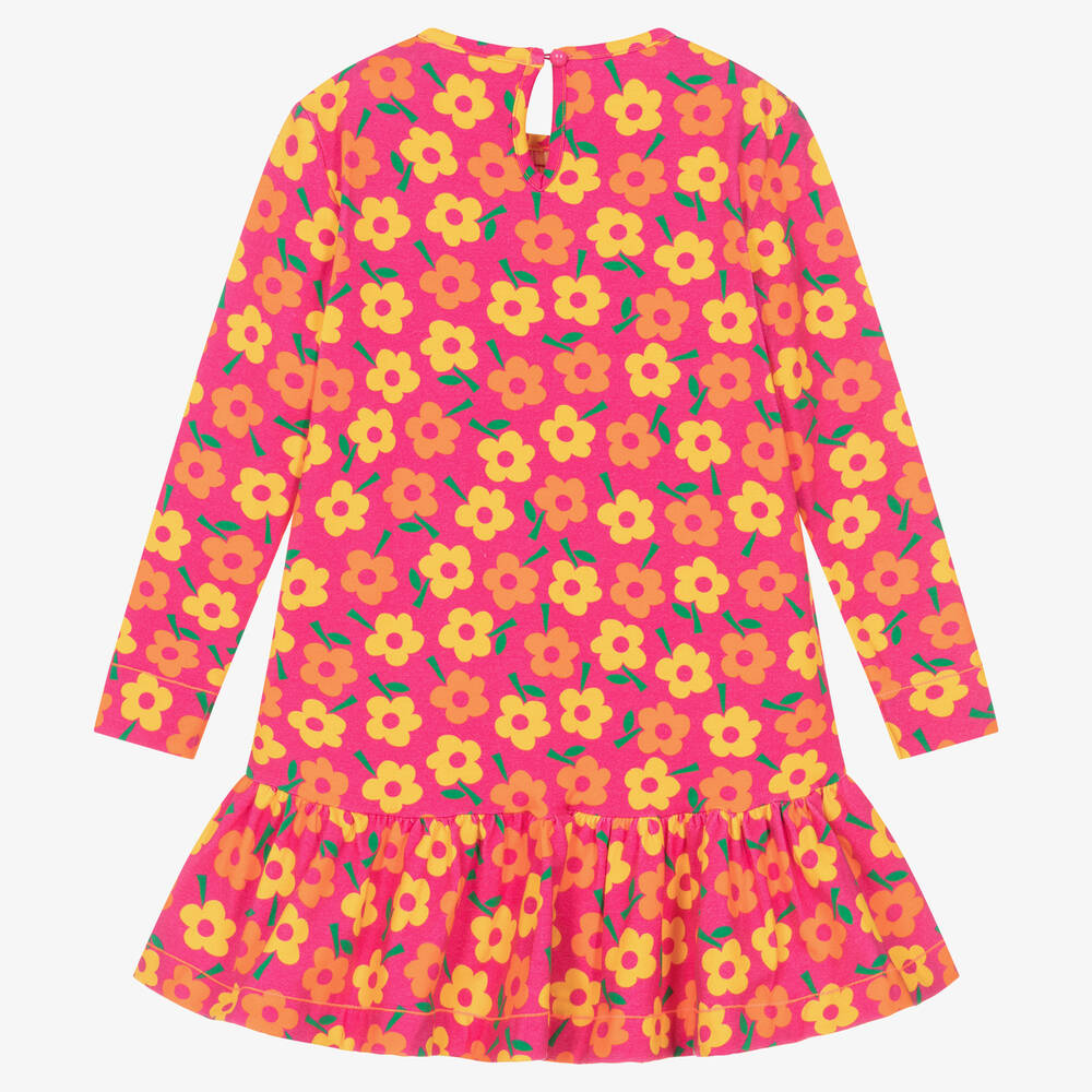 Agatha Ruiz de la Prada-Розовое хлопковое платье в желтый цветочек | Childrensalon Outlet