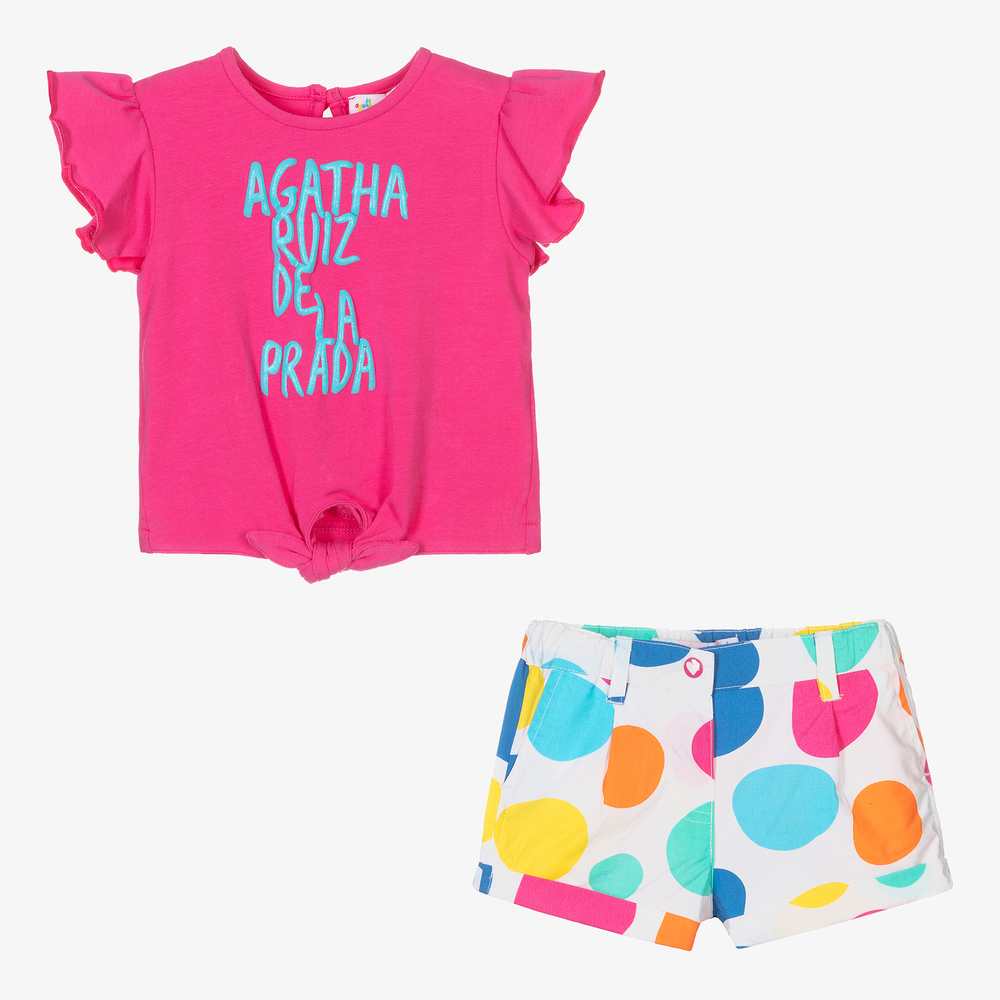 Agatha Ruiz de la Prada-Girls Polka Dot Shorts Set  | Childrensalon Outlet