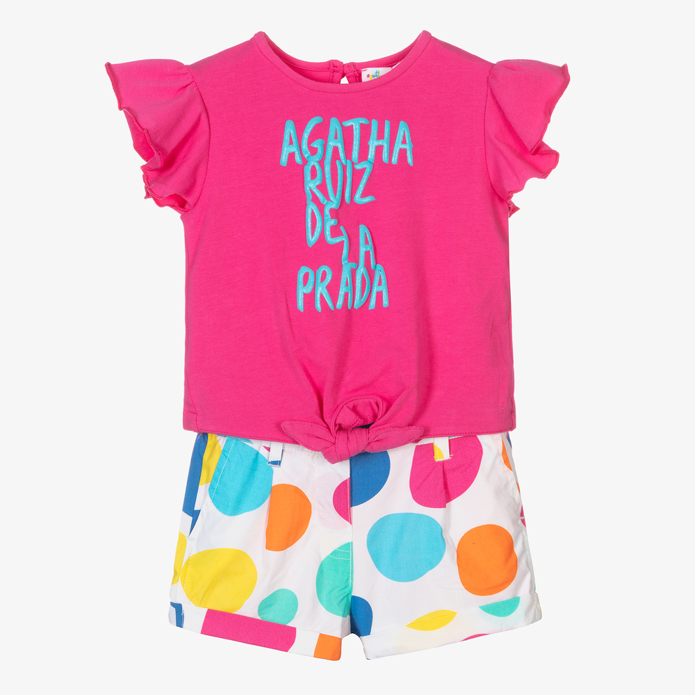 Agatha Ruiz de la Prada - Girls Polka Dot Shorts Set  | Childrensalon