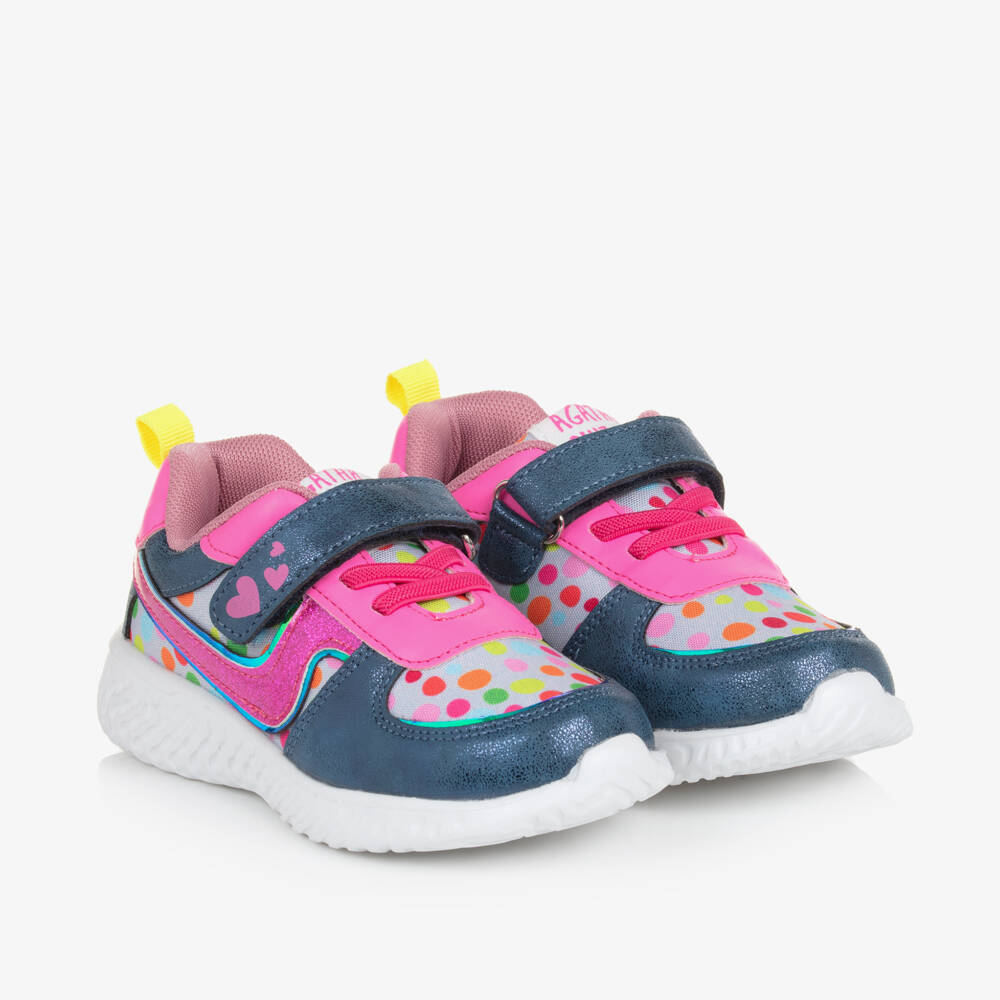 Agatha Ruiz de la Prada-Girls Polka Dot Velcro Trainers | Childrensalon Outlet