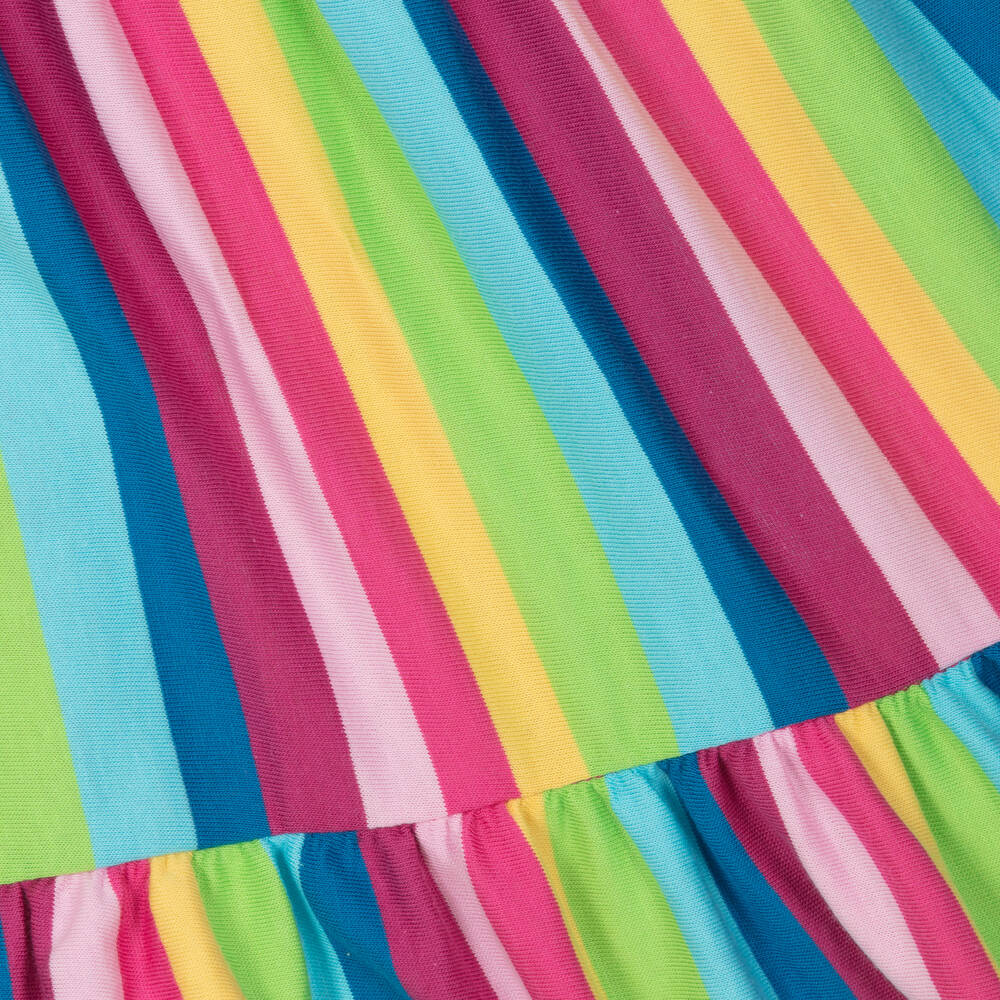 Agatha Ruiz de la Prada-فستان قطن مقلّم بألوان قوس قزح | Childrensalon Outlet