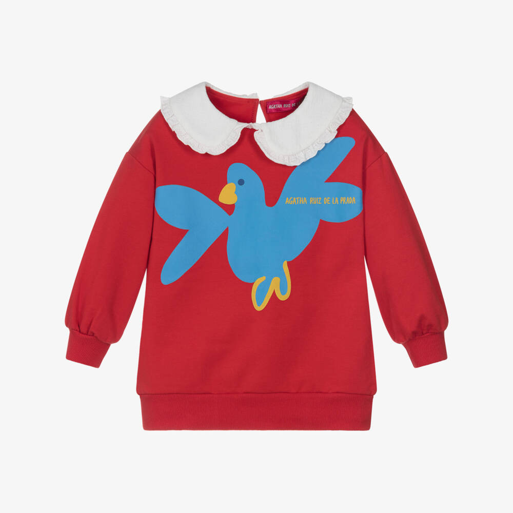 Agatha Ruiz de la Prada-Хлопковый свитшот с красной птицей для девочек | Childrensalon Outlet
