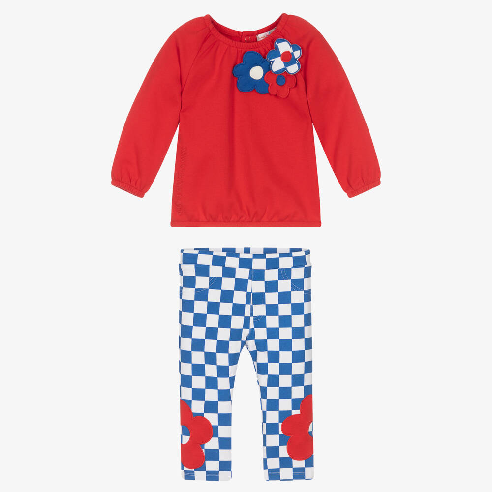 Agatha Ruiz de la Prada-Girls Red & Blue Check Leggings Set | Childrensalon Outlet