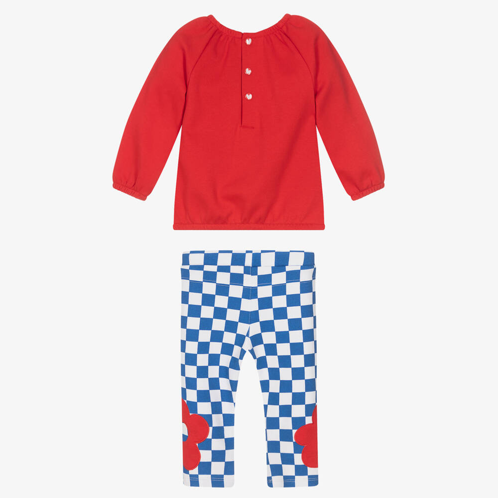 Agatha Ruiz de la Prada-Girls Red & Blue Check Leggings Set | Childrensalon Outlet