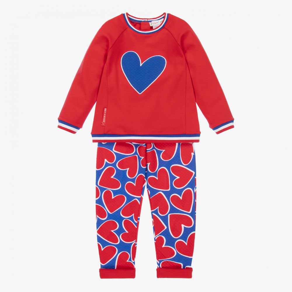 Agatha Ruiz de la Prada - Survêtement rouge et bleu Cœur  | Childrensalon