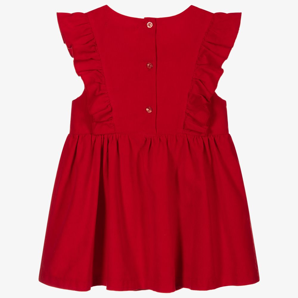 Agatha Ruiz de la Prada-فستان قطن كوردروي لون أحمر | Childrensalon Outlet
