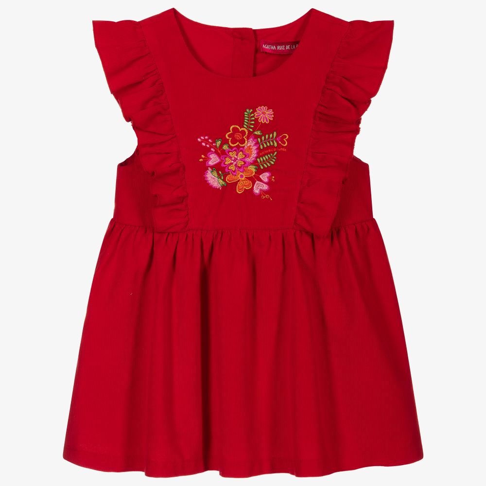 Agatha Ruiz de la Prada - Rotes Cordkleid für Mädchen | Childrensalon