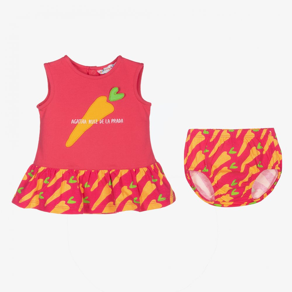 Agatha Ruiz de la Prada-Girls Red Cotton Carrot Dress | Childrensalon Outlet