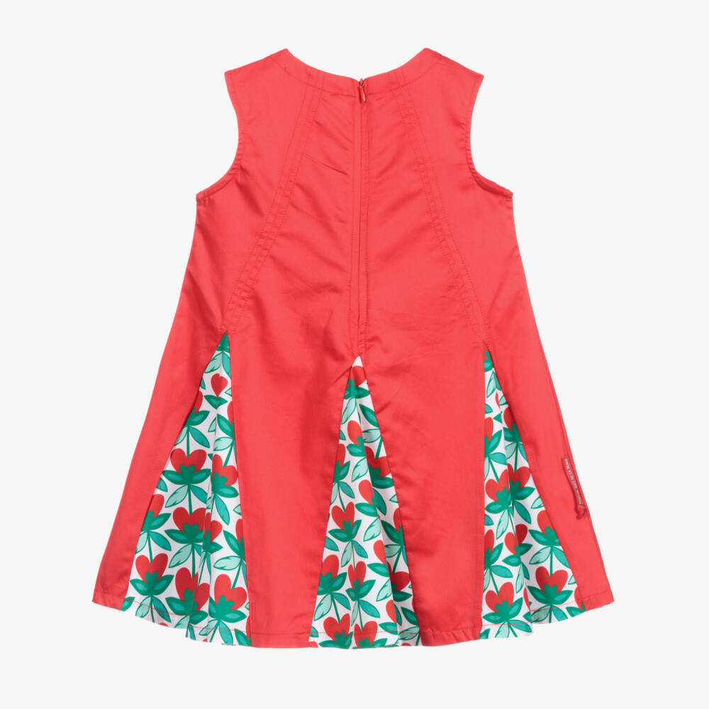 Agatha Ruiz de la Prada-Girls Red Cotton Dress With Panels | Childrensalon Outlet