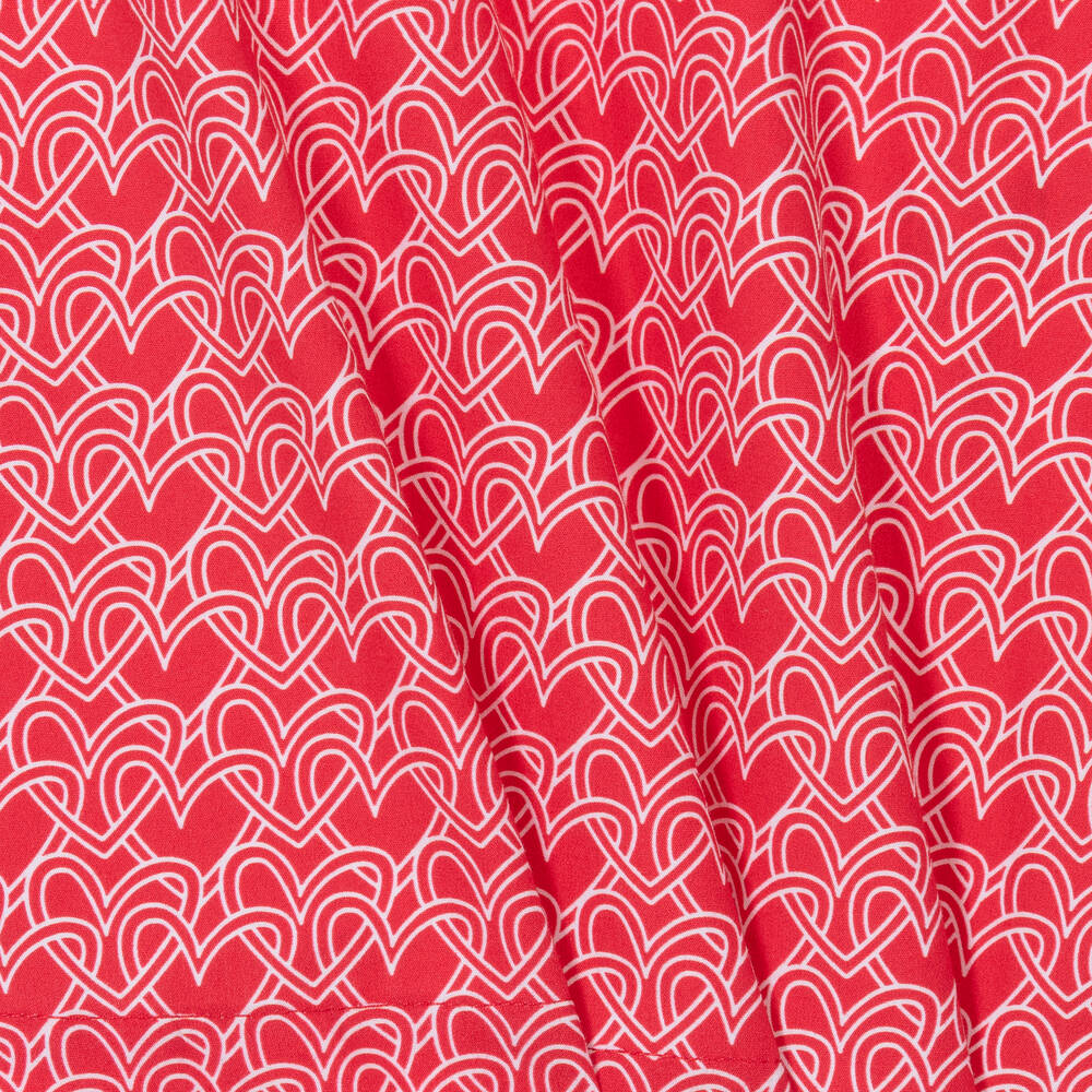 Agatha Ruiz de la Prada-Girls Red Cotton Heart Print Dress | Childrensalon Outlet