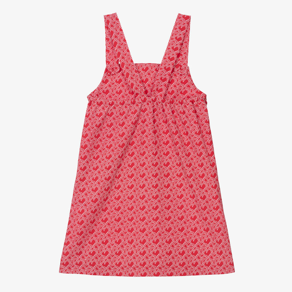 Agatha Ruiz de la Prada-Girls Red Cotton Heart Print Dress | Childrensalon Outlet