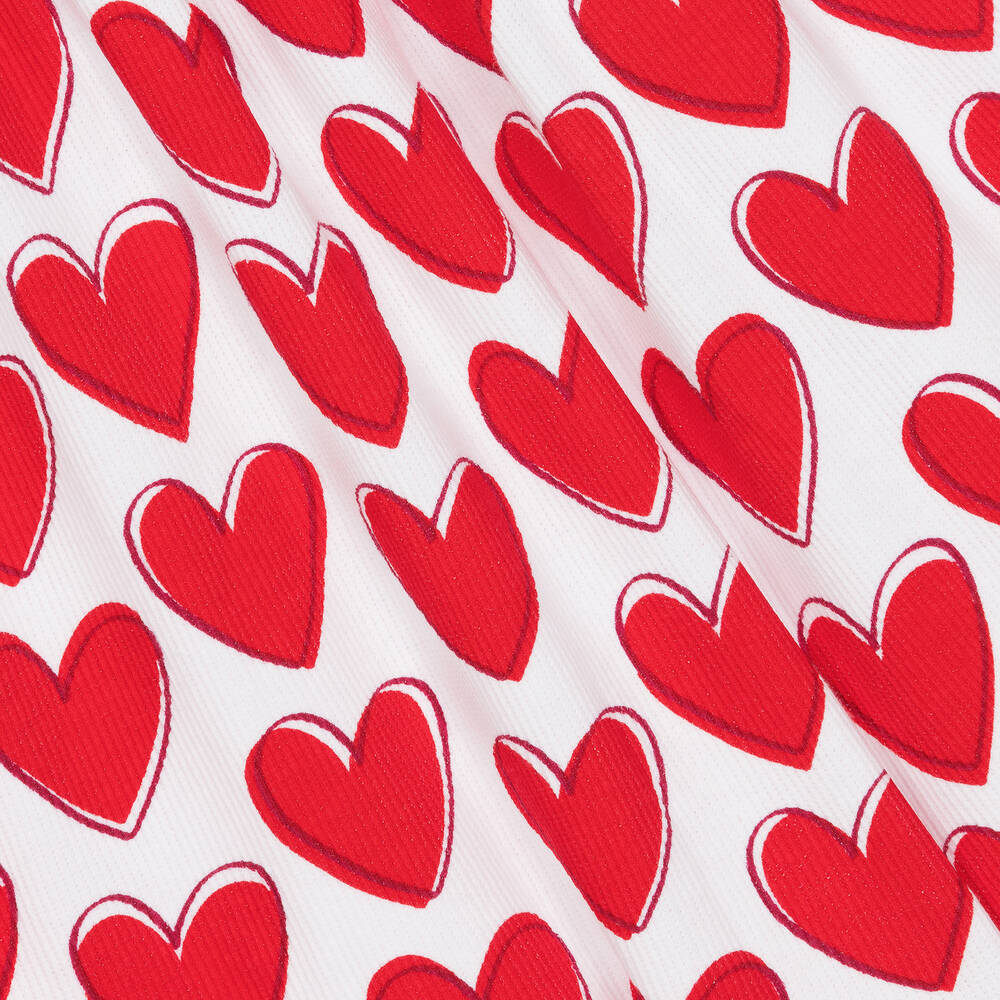 Agatha Ruiz de la Prada-Girls Red Cotton Heart Ruffle Dress | Childrensalon Outlet