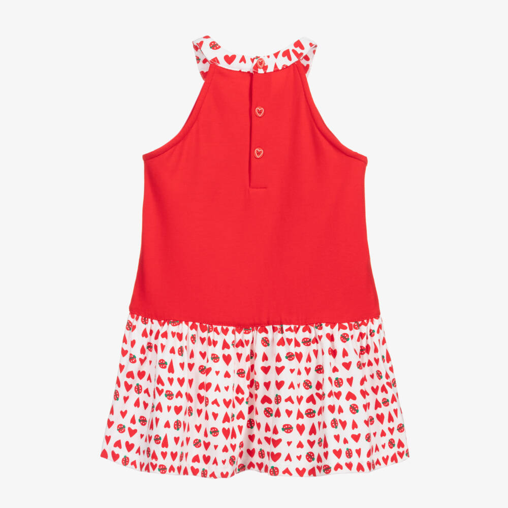 Agatha Ruiz de la Prada-Girls Red Cotton Jersey Dress | Childrensalon Outlet
