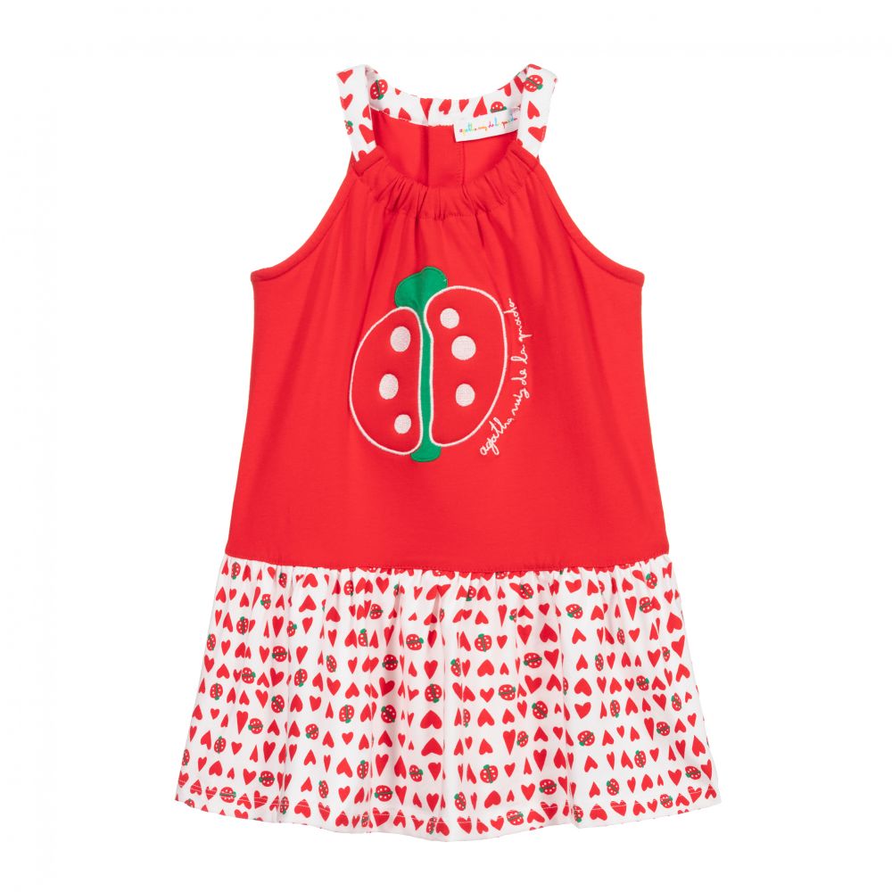 Agatha Ruiz de la Prada - Girls Red Cotton Jersey Dress | Childrensalon