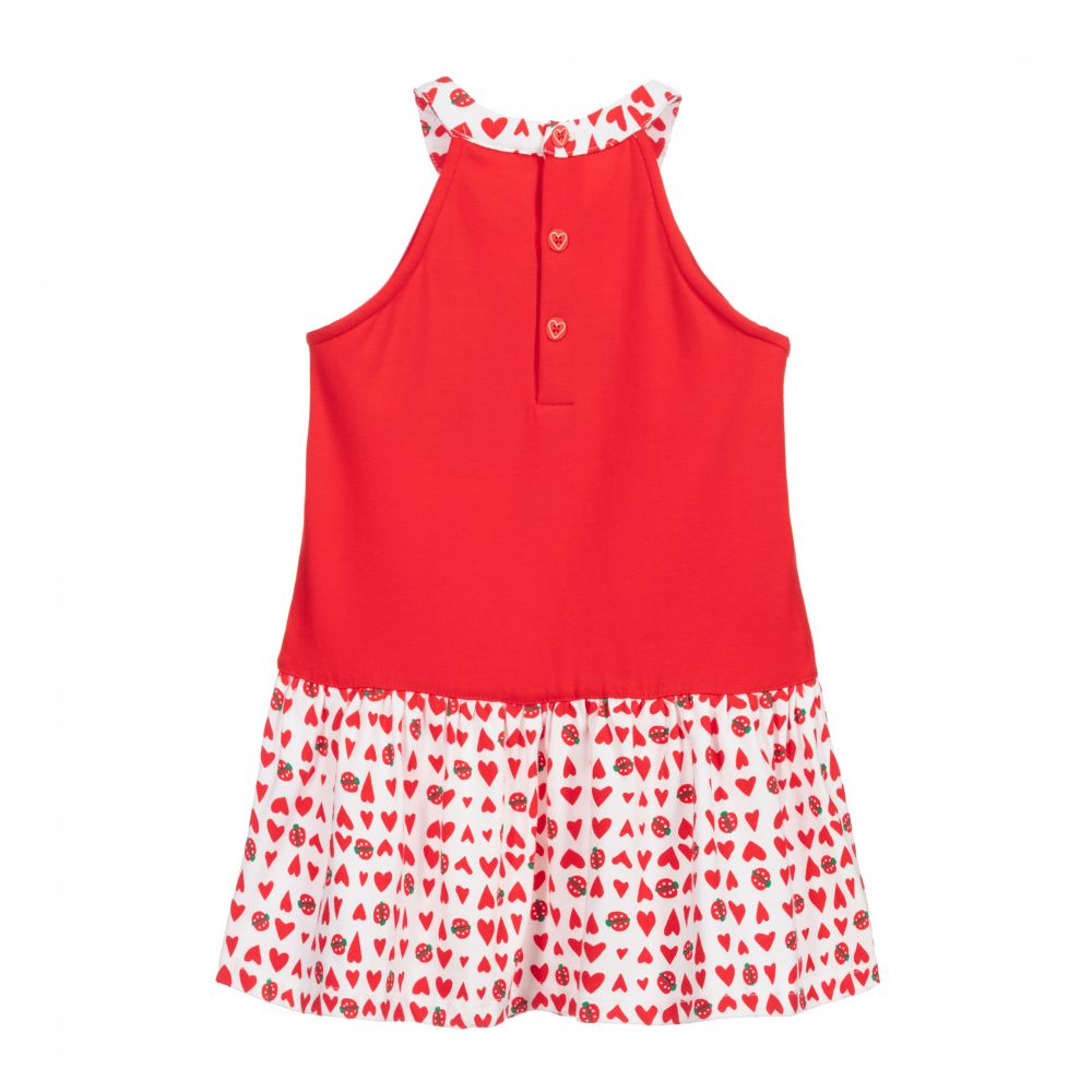 Agatha Ruiz de la Prada-Girls Red Cotton Jersey Dress | Childrensalon Outlet