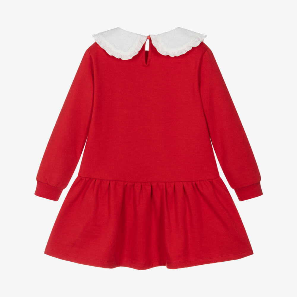 Agatha Ruiz de la Prada-فستان جيرسي أحمر للبنات بطبعة طيور | Childrensalon Outlet