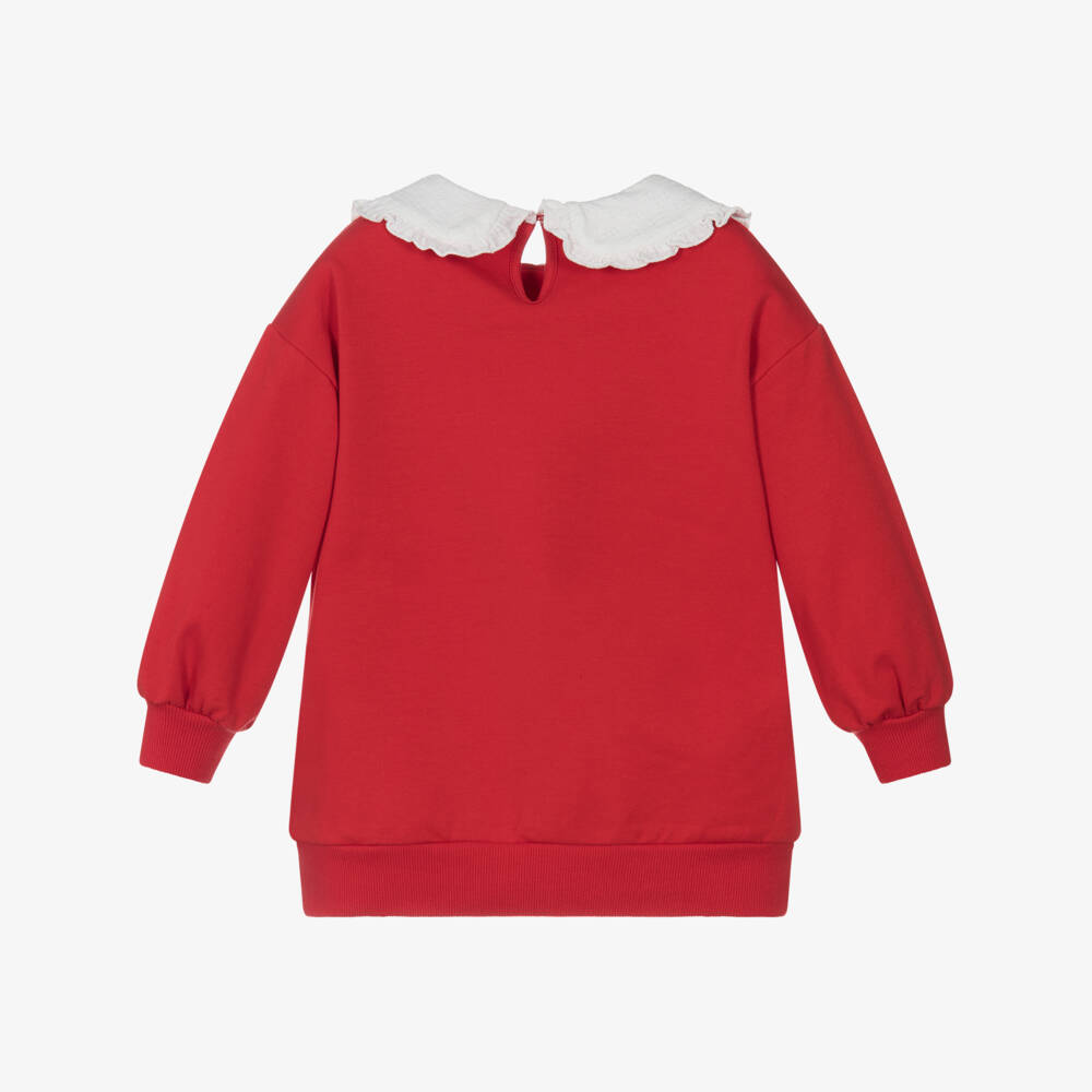 Agatha Ruiz de la Prada-Girls Red Cotton Sweatshirt with Blue Bird Print | Childrensalon Outlet