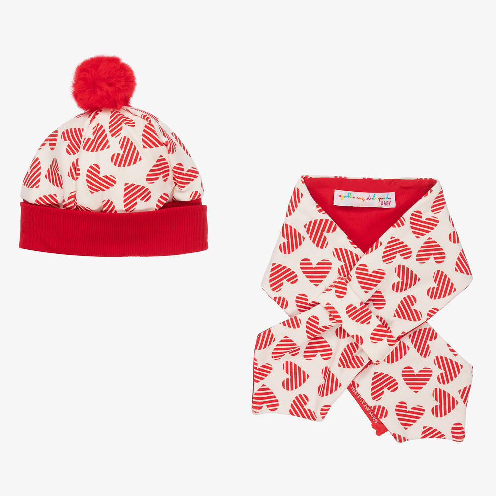 Agatha Ruiz de la Prada - Girls Red Hat & Scarf Set | Childrensalon