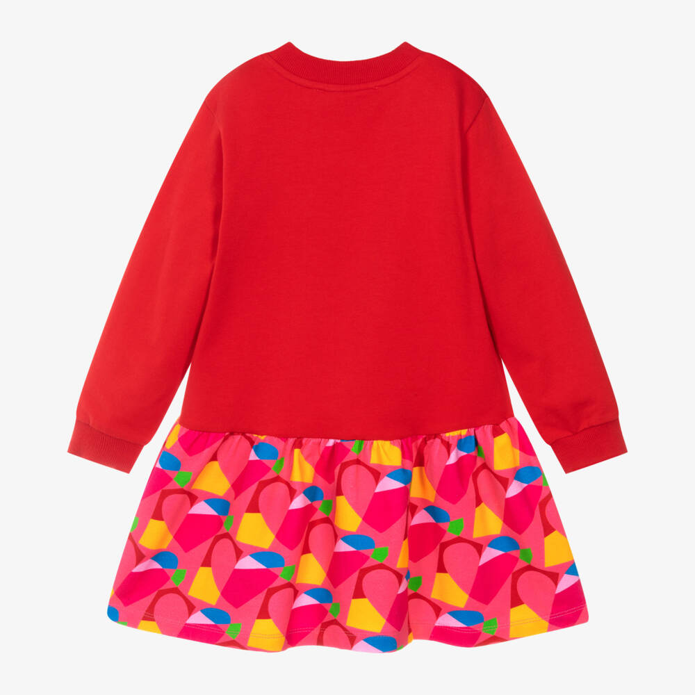 Agatha Ruiz de la Prada-Girls Red Heart Sweatshirt Dress | Childrensalon Outlet
