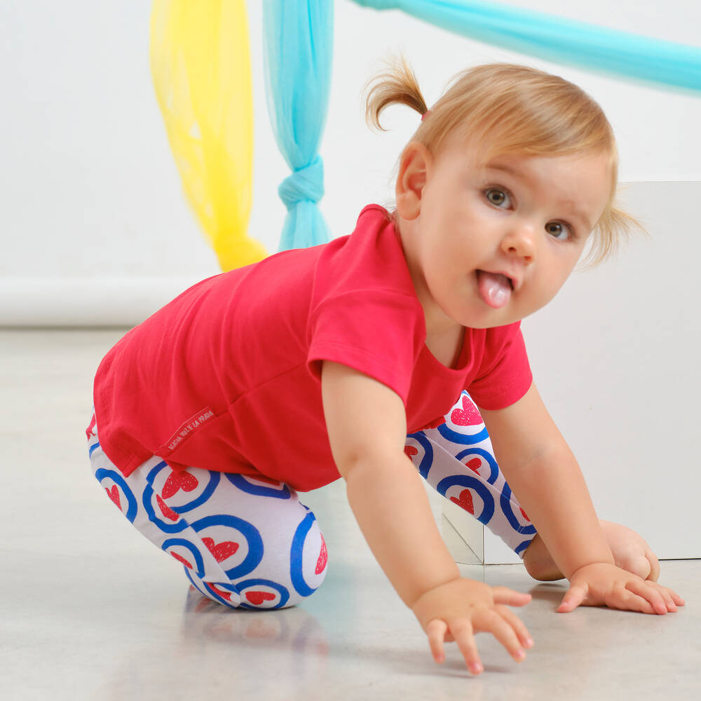 Agatha Ruiz de la Prada Girls Red Hearts Leggings Set
