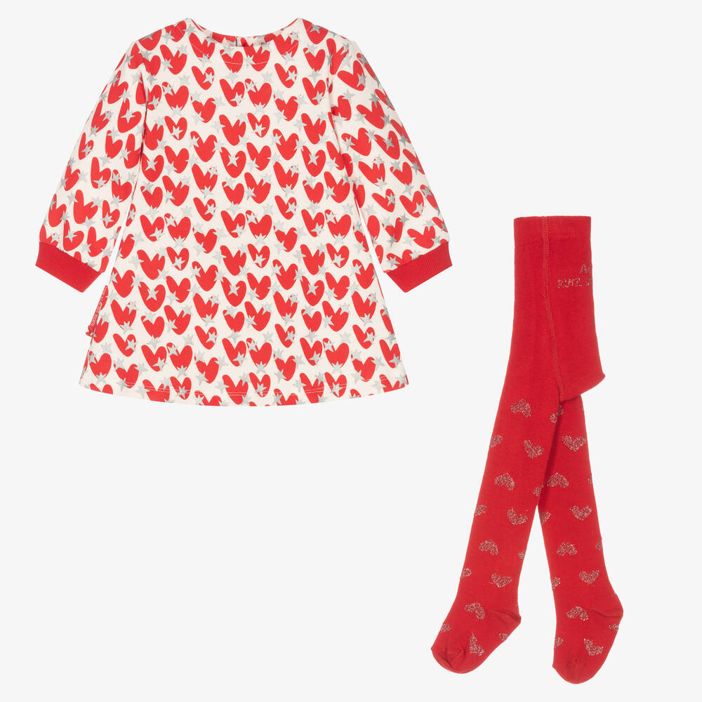 Agatha Ruiz de la Prada - Robe et collants rouges en jersey | Childrensalon