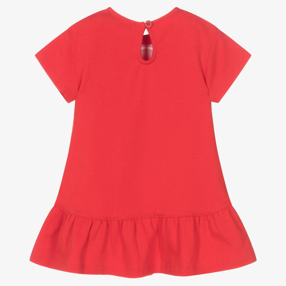 Agatha Ruiz de la Prada-Красное хлопковое платье с белым сердцем | Childrensalon Outlet