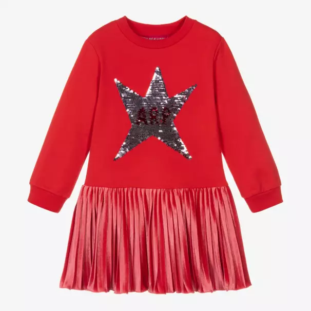 Agatha Ruiz de la Prada-Girls Red Star Sequin Dress | Childrensalon Outlet