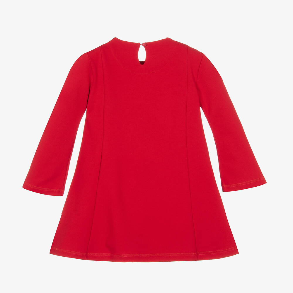 Agatha Ruiz de la Prada-Girls Red Viscose Flower Logo Dress | Childrensalon Outlet