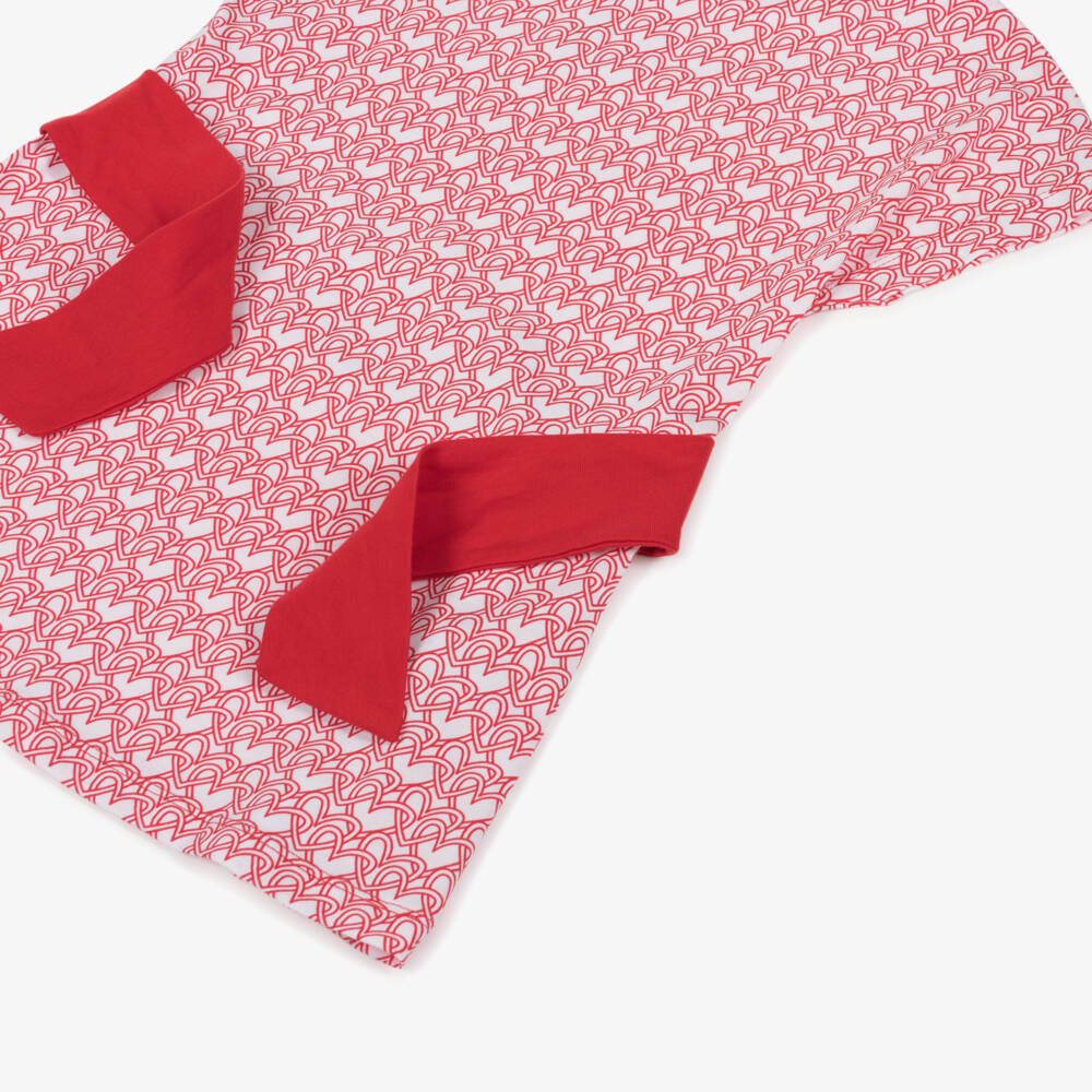 Agatha Ruiz de la Prada-Girls Red & White Cotton T-Shirt Dress with Logo Heart Print | Childrensalon Outlet