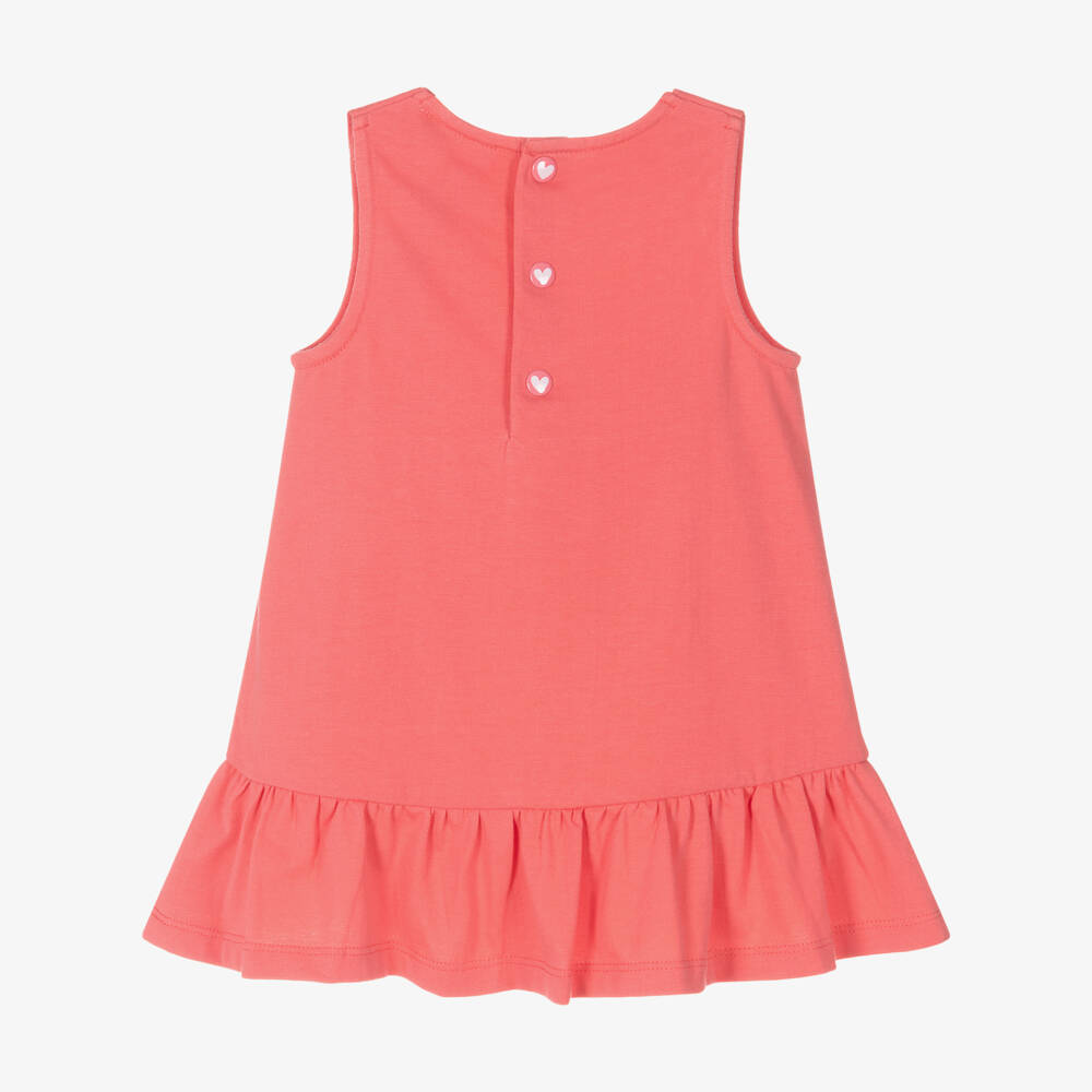 Agatha Ruiz de la Prada-فستان بناتي من القطن الوردي بنقشة القلوب | Childrensalon Outlet